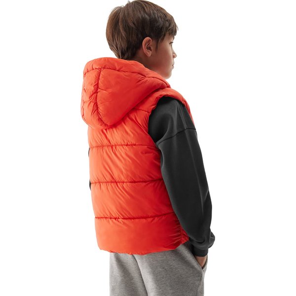 Kamizelka puchowa chłopięca TVJAM134 4F - pomarańcz