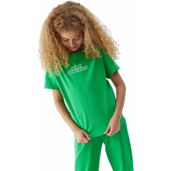 Koszulka dziewczęca 4FJAW23TTSHF0825 4F - zielony