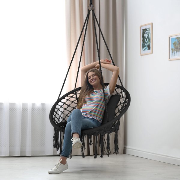 Huśtawka bocianie gniazdo boho XXL Luna Outtec - black