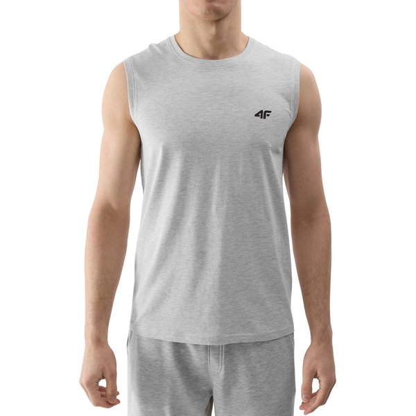 Bezrękawnik męski 4FWSS24TSLEM075 4F - chłodny jasny szary melanż