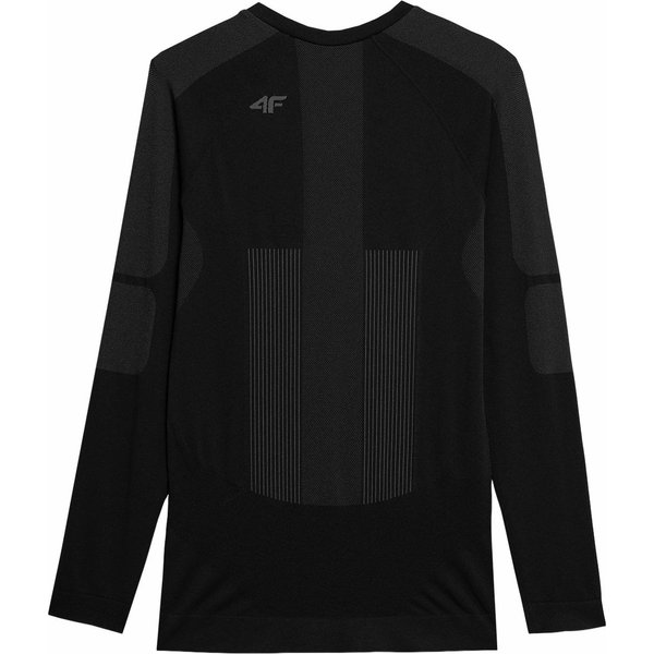 Longsleeve bezszwowy męski 4FAW23USEAM103 4F - głęboka czerń