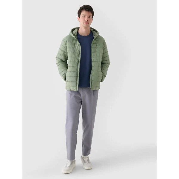 Kurtka puchowa męska TDJAM484 4F - Khaki