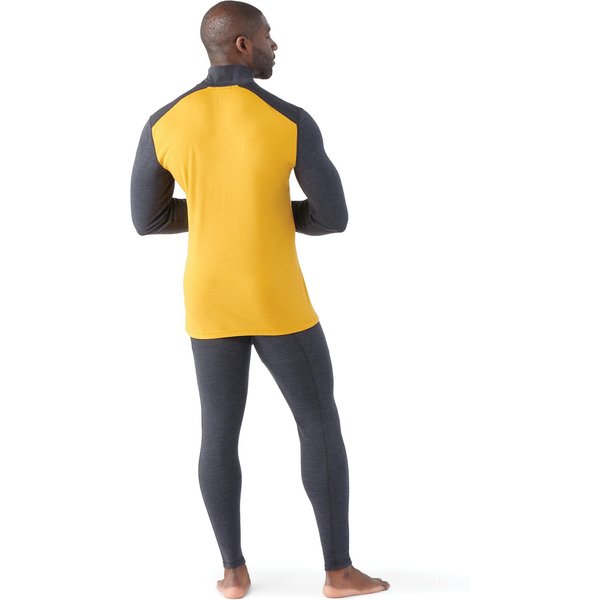 Bluza męska Classic Thermal Merino Base Layer 1/4 Zip SmartWool - żółty/szary