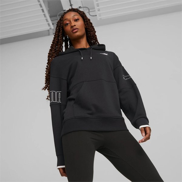 Bluza damska Power Colorblock Hoodie Puma - czarny