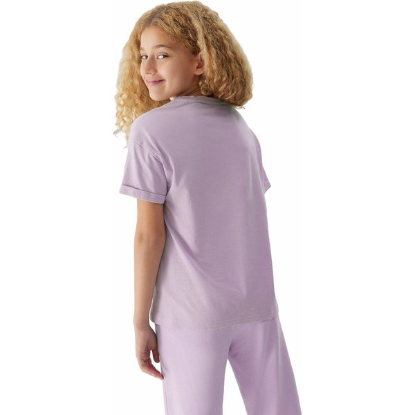Koszulka dziewczęca 4FJAW23TTSHF0825 4F - jasny fiolet