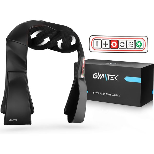 Masażer do karku i szyi Shiatsu Gymtek - czarny