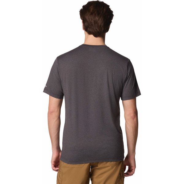 Koszulka męska Kwick Hike Graphic SS Tee Columbia - Black Heather/Peak Direction