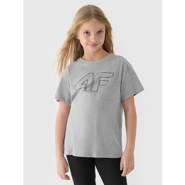 Koszulki dziewczęce TTSHF2333 4F - szary melanż