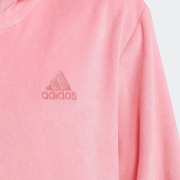 Bluza juniorska Lounge Velour Hoodie Adidas - różowa