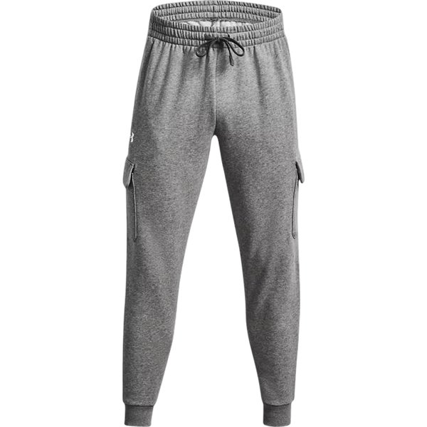 Spodnie dresowe męskie Rival Fleece Cargo Jogger Under Armour - Castlerock Light Heather / White