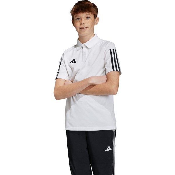Koszulka juniorska polo Tiro 23 Competition Cotton Adidas - biała