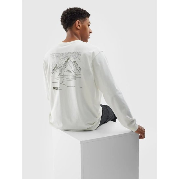 Longsleeve męski TLONM315 4F - złamana biel