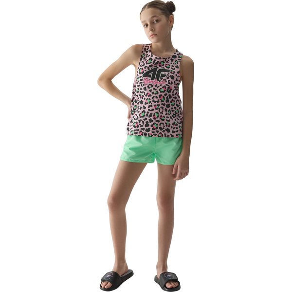 Spodenki kąpielowe dziewczęce 4FJWSS24UBDSF072 4F - jasna zieleń neon