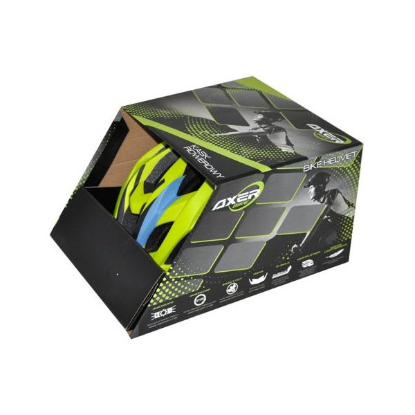 Kask rowerowy Dexx Axer - zielono-niebieski