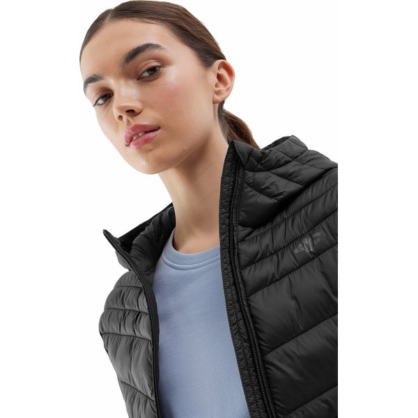 Kurtka puchowa damska 4FWSS24TDJAF351 4F - głęboka czerń