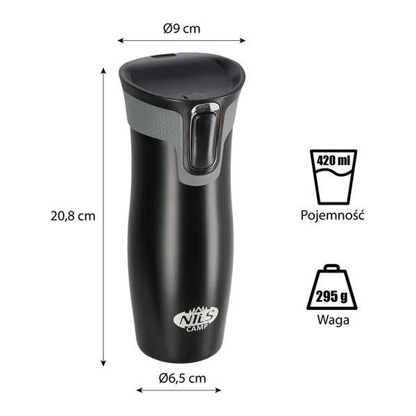 Kubek termiczny NCC03 420ml Nils Camp - black