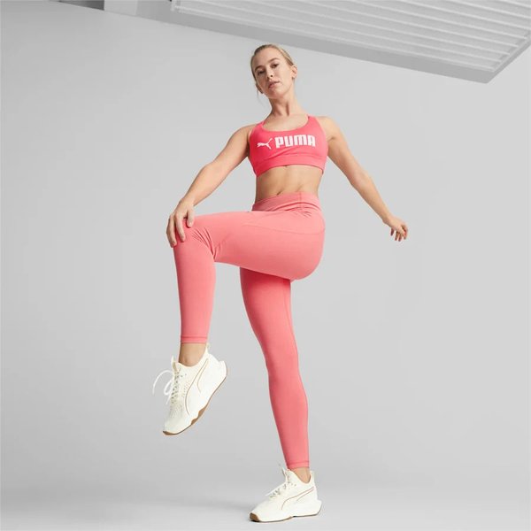 Biustonosz sportowy damski Mid Impact Fit Bra Puma - różowy