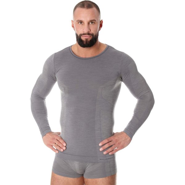 Longsleeve termoaktywny męski Comfort Wool Brubeck - szary