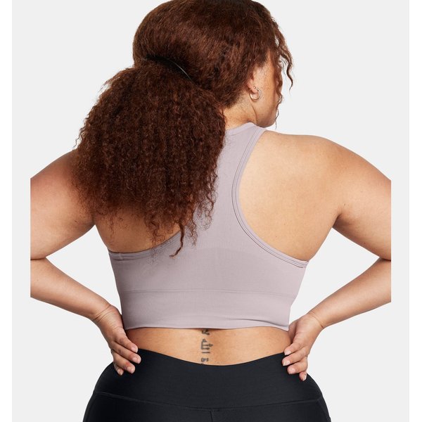 Biustonosz sportowy damski Vanish Seamless Mid Bra Under Armour - beż