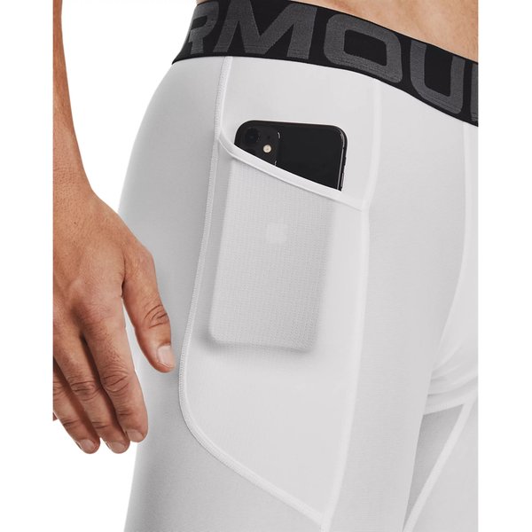 Spodenki kompresyjne męskie HeatGear Under Armour - white
