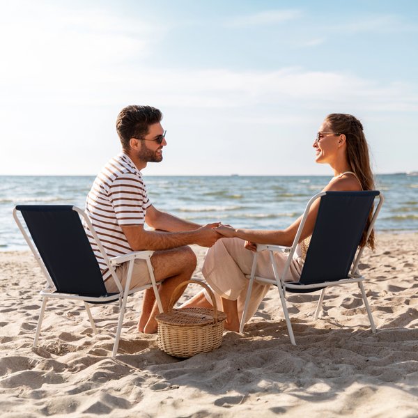 Krzesło turystyczne, plażowe, ogrodowe Outtec - granatowe