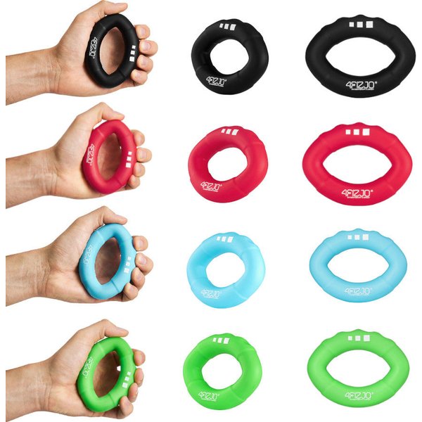 Silikonowy ściskacz, kółko do ściskania 4Fizjo - niebieski, opór średni