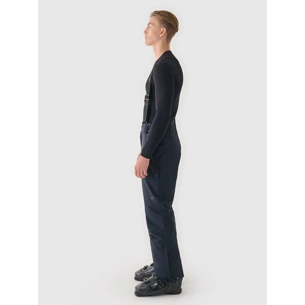 Spodnie narciarskie męskie na szelkach TFTRM0775 4F - głęboka czerń