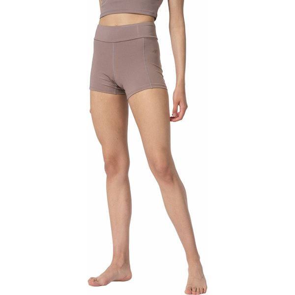 Spodenki, legginsy damskie 4FSS23TFSHF138 4F - jasny brąz
