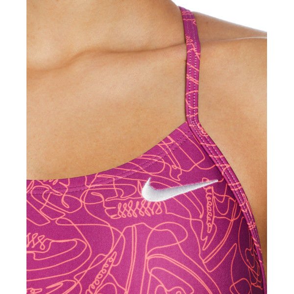 Strój kąpielowy damski Cutout One Piece Nike Swim - Hot Fuchsia