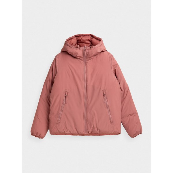 Kurtka puchowa dwustronna damska HOZ21 KUDP604 Outhorn - różowa