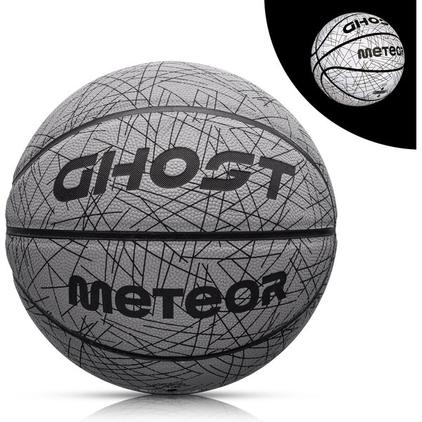 Piłka do koszykówki Ghost 7 Meteor - odblaskowy biały