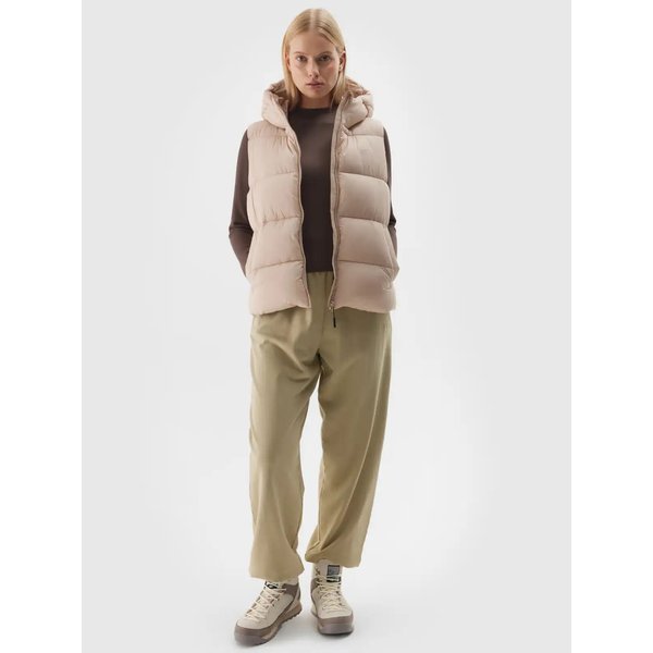 Kamizelka puchowa damska TVJAF141 4F - beż