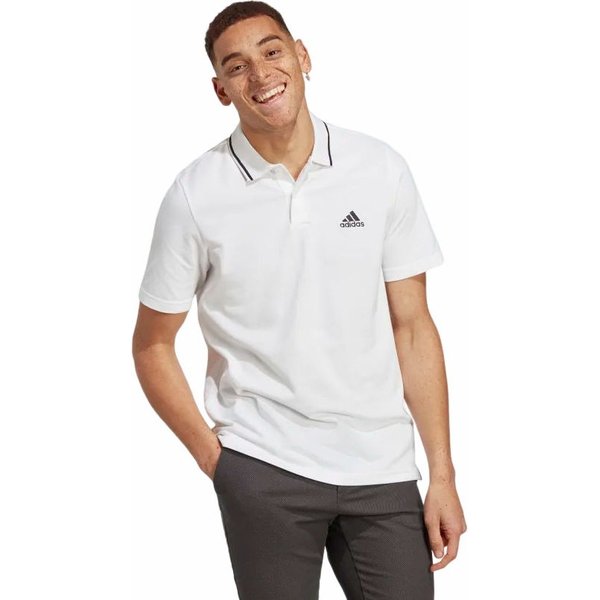 【Adidas コリア】 Essentials Small Logo Pique Polo Shirt Koszulka męska polo Essentials Pique Embroidered Small Logo