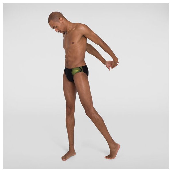 Kąpielówki męskie Tech Placement 7cm Trunks Speedo - tech black/fluo yellow
