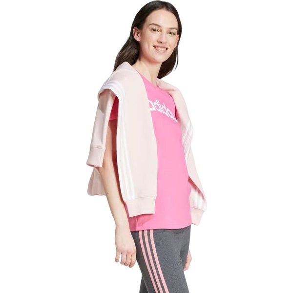 Koszulka damska Loungewear Essentials Slim Logo Tee Adidas - różowa