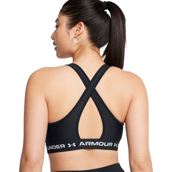 Biustonosz sportowy damski Crossback Mid Bra Under Armour - Black/White