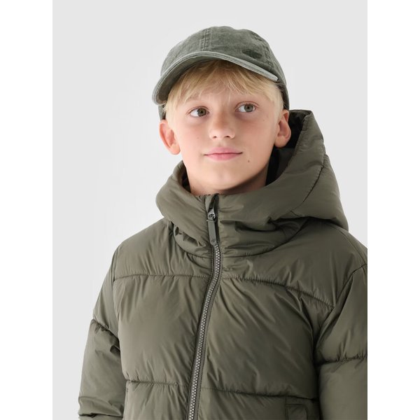 Kurtka puchowa chłopięca TDJAM463 4F - khaki