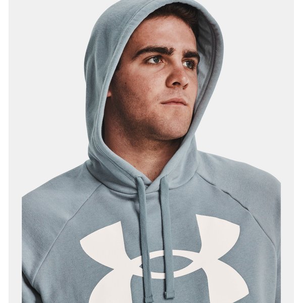 Bluza męska Rival Fleece Big Logo Hoodie Under Armour - Harbor Blue / Onyx White