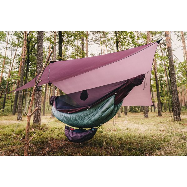 Hamak dwuosobowy z moskitierą Draka 330x145cm Lesovik - Burgundy Ron