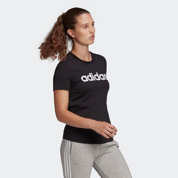 Koszulka damska Loungewear Essentials Slim Logo Tee Adidas - black/white