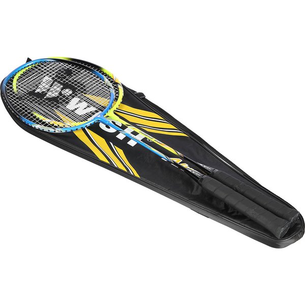 Zestaw rakiet do badmintona z pokrowcem Alumtec Wish - zielony/niebieski