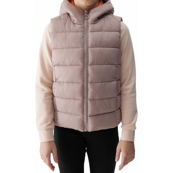 Kamizelka puchowa dziewczęca 4FJWSS24TVJAF080 4F - beż