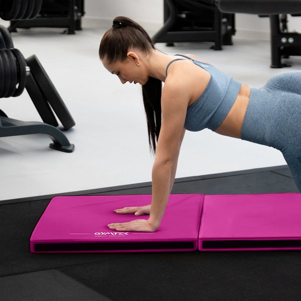 Materac gimnastyczny składany 180x60x5cm Gymtek - różowa
