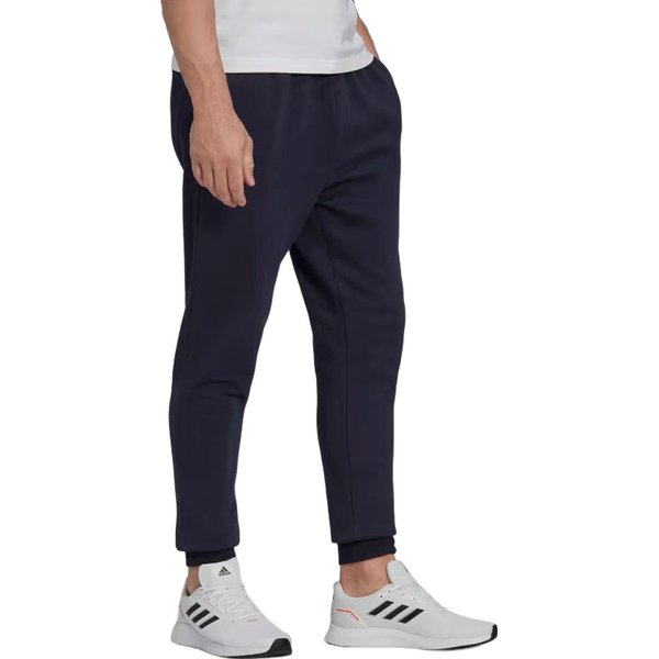 Spodnie dresowe męskie Essentials Fleece Regular Tapered Adidas - granatowe