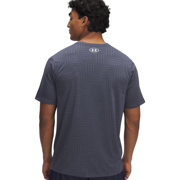 Koszulka męska Tech Vent Geotessa Under Armour - Downpour Gray / Midnight Navy