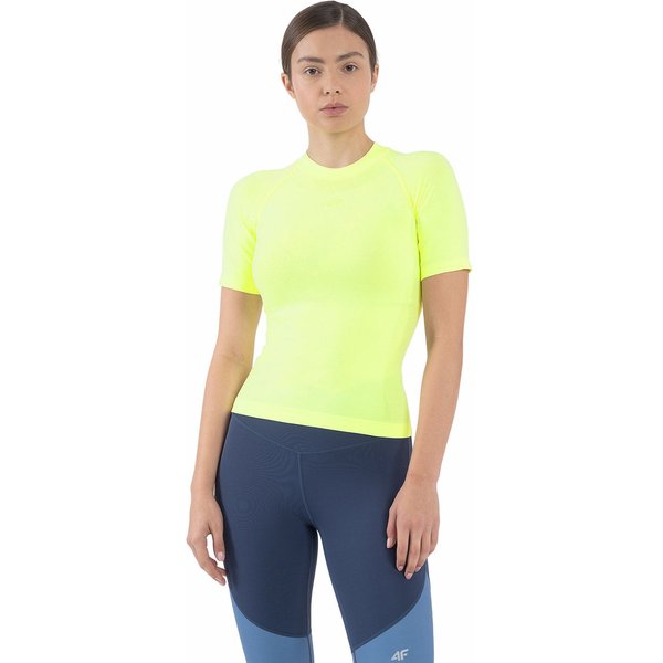 Koszulka damska 4FAW23TFTSF427 4F - limonkowy