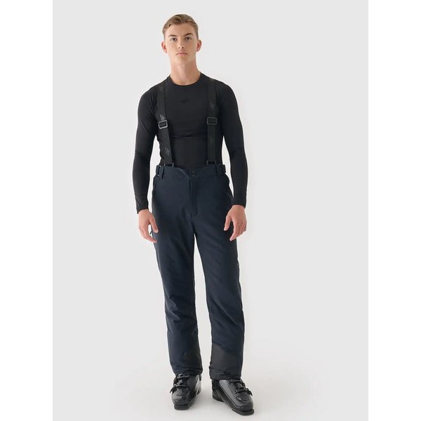 Spodnie narciarskie męskie na szelkach TFTRM0775 4F - głęboka czerń