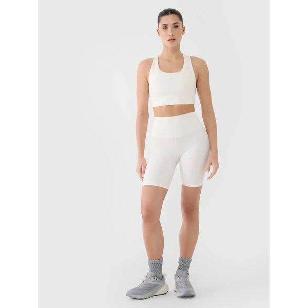 Biustonosz sportowy damski USBAF152 4F - złamana biel