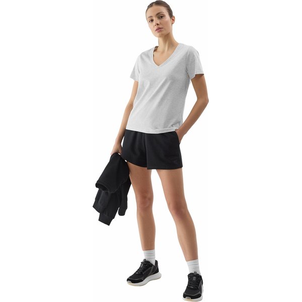 Koszulka damska 4FWSS24TTSHF1162 4F - chłodny jasny szary melanż