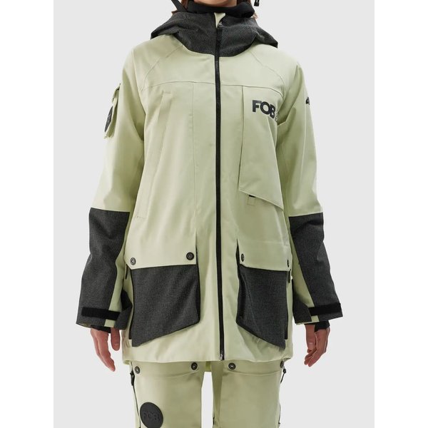 Kurtka snowboardowa damska TTJAF587 4F - oliwkowy